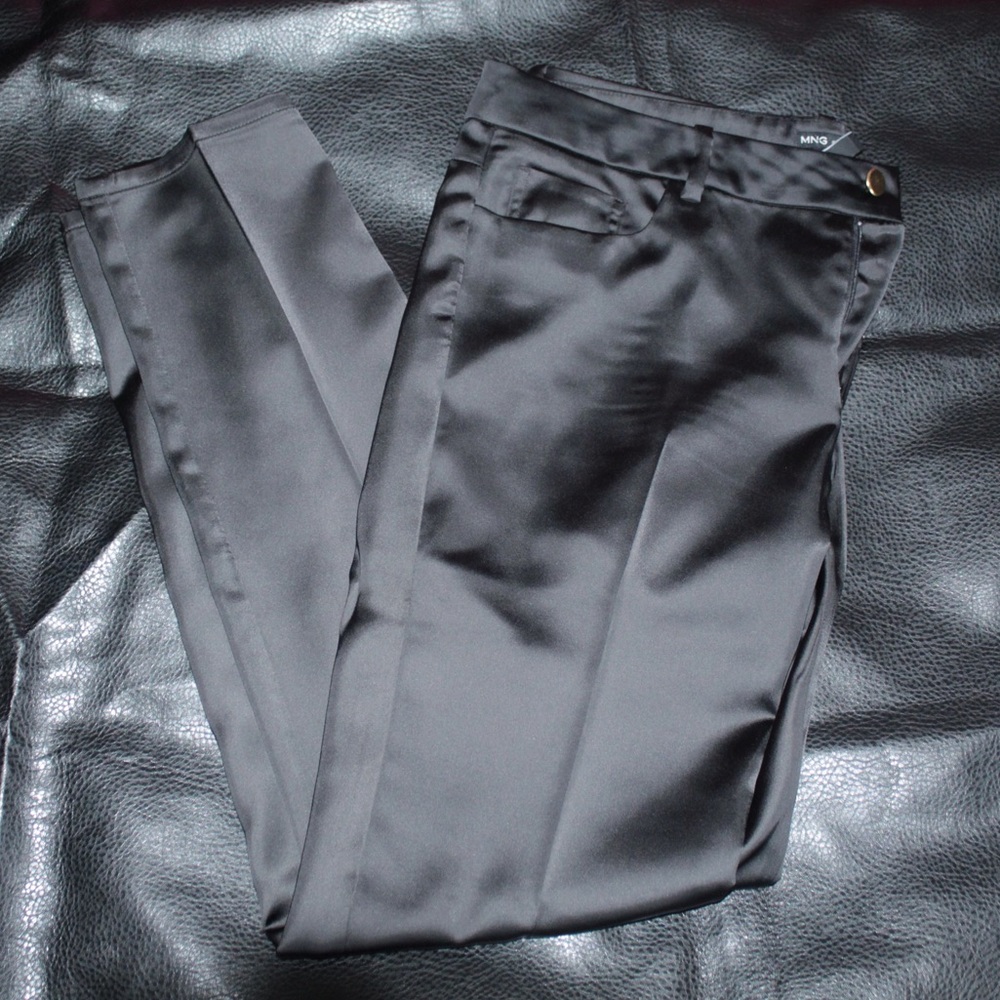 Black Straight Leg MNG byMANGO Pants
